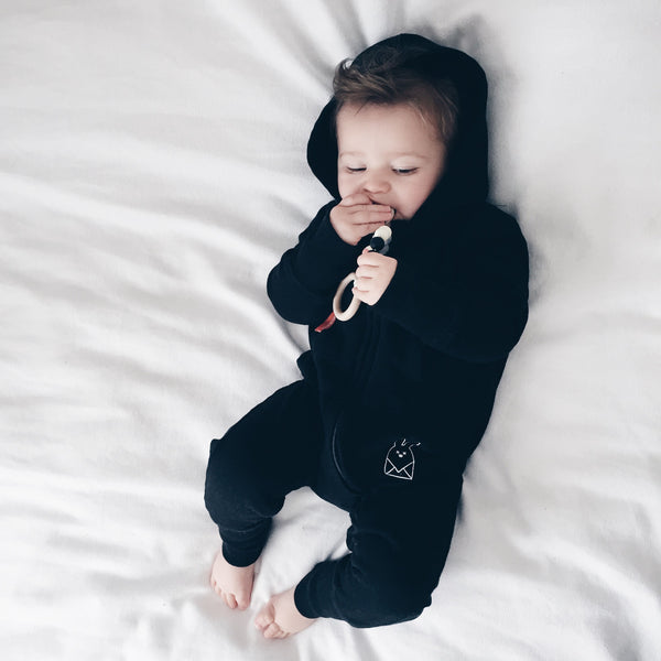 Newborn black hoodie top