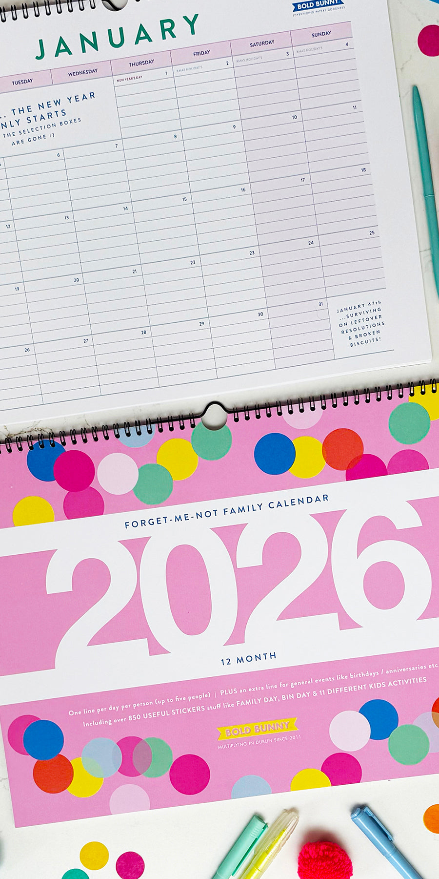 2026 Forget-Me-Not Calendar FAMILY EDITION