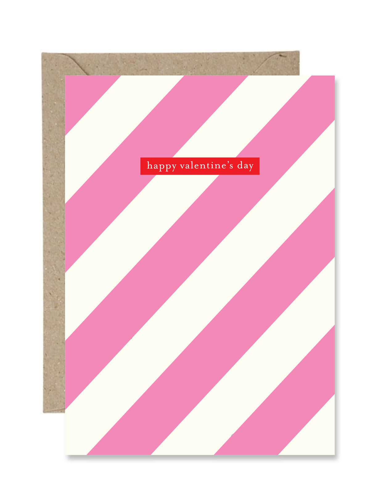 Happy Valentine's Day Stripe Pink