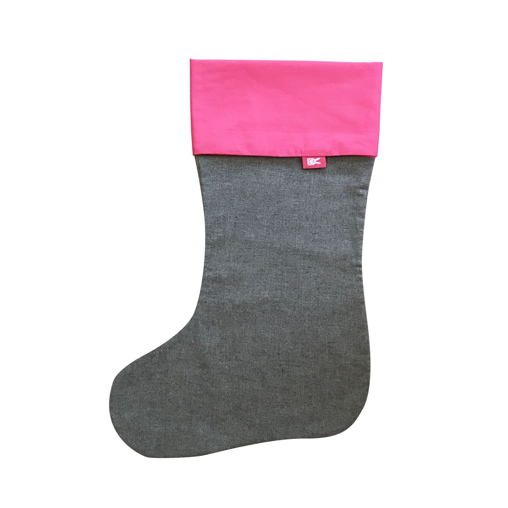 Grey & Hot Pink Christmas Stocking